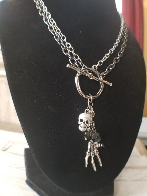 Creepy Skeleton Hand Necklace
