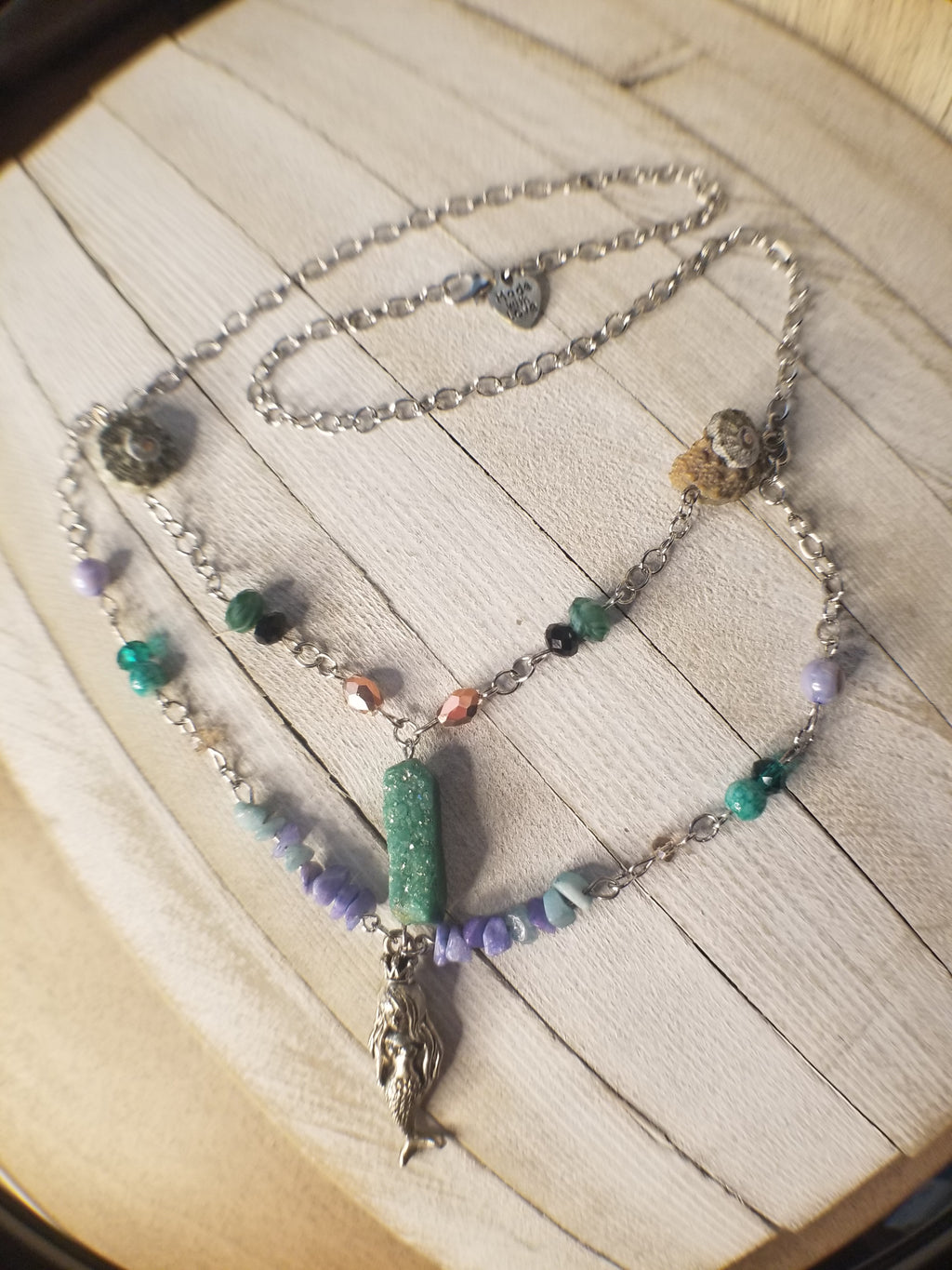 Mermaid Queen Healing Crystal Necklace